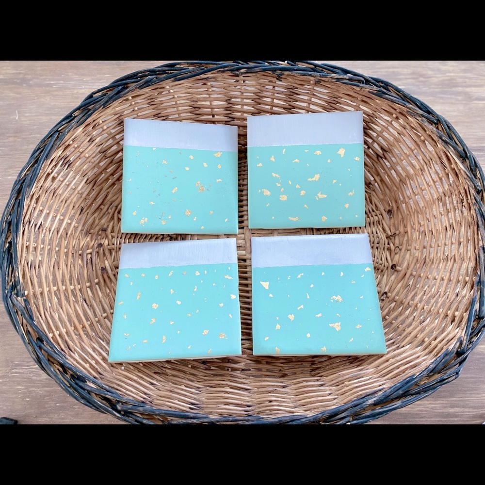 Hand crafted modern ceramic coasters